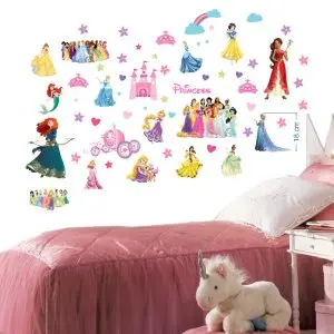 „Disney princess“ 3D vaikų kambario sienų lipdukai