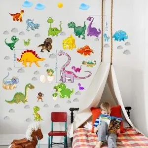 „Dinozaurai“ 3D vaikų kambario sienų lipdukai