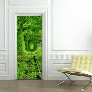 „Durų lipdukas miškas“ 3D vaikų kambario sienų lipdukai