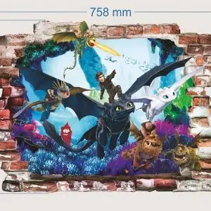 „Dragons“ 3D vaikų kambario sienų lipdukai