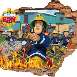 „Fireman Sam gaisras“ 3D vaikų kambario sienų lipdukai