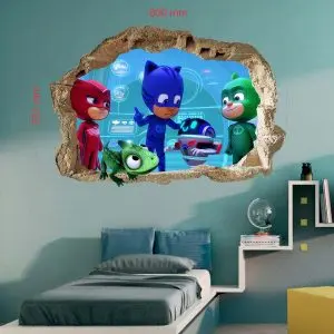 „PJ Masks“ 3D vaikų kambario sienų lipdukai